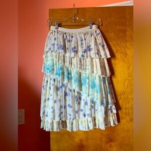 Gorgeous unique floral tulle ruffle skirt